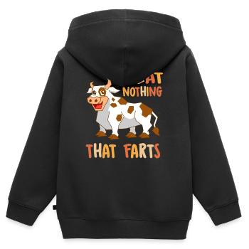 Vegan Veganer - Kinder Premium Organic Zip Hoodie - Schwarz - Hinten - AI Model Kid Male (0cm)