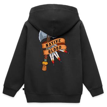 Indianer - Kinder Premium Organic Zip Hoodie - Schwarz - Hinten - AI Model Kid Male (0cm)