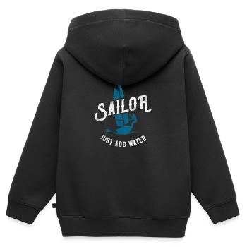 Sailing Instant Sailor Just Add - Kids Premium Organic Zip-up Hoodie - black - Back - AI Model Kid Male (0cm)