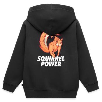 Eichhörnchen - Kinder Premium Organic Zip Hoodie - Schwarz - Hinten - AI Model Kid Male (0cm)