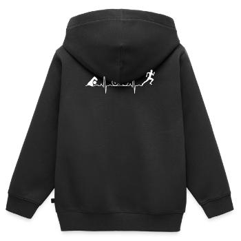 Triathlon Triathlon Herzschlag - Kinder Premium Organic Zip Hoodie - Schwarz - Hinten - AI Model Kid Male (0cm)