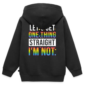 LGBT Gay Gay Pride CSD Lesbienne - Sweat Premium à capuche zippé enfant bio - noir - Dos - AI Model Kid Male (0cm)