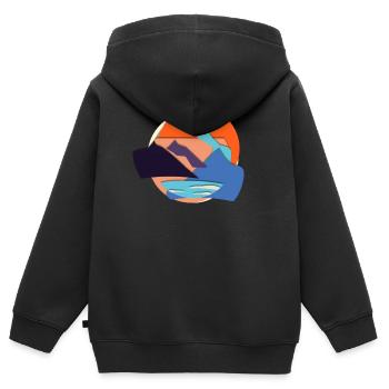 Abstrakt - Kinder Premium Organic Zip Hoodie - Schwarz - Hinten - AI Model Kid Male (0cm)