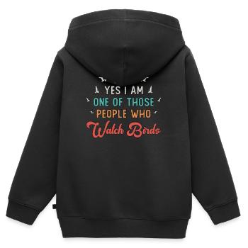 Birdwatching Those People Who Watch Birds Watcher - Kinder Premium Organic Zip Hoodie - Schwarz - Hinten - AI Model Kid Male (0cm)