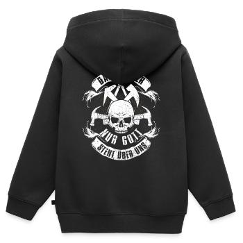 Dachdecker - Kinder Premium Organic Zip Hoodie - Schwarz - Hinten - AI Model Kid Male (0cm)