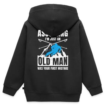 Ski Tshirt Apres Skispringen Winter Schnee Skilift - Kinder Premium Organic Zip Hoodie - Schwarz - Hinten - AI Model Kid Male (0cm)