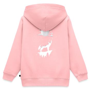 Wolf - Kinder Premium Organic Zip Hoodie - Rosa - Hinten - AI Model Kid Female (0cm)