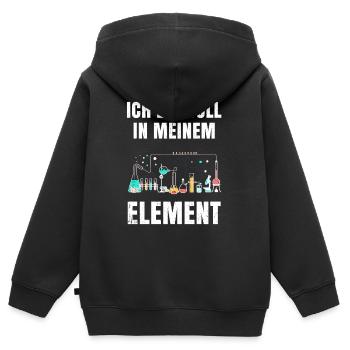 Chemie - Kinder Premium Organic Zip Hoodie - Schwarz - Hinten - AI Model Kid Male (0cm)