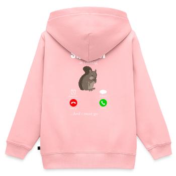 Eichhörnchen Tshirt Streifenhörnchen Hörnchen Nuss - Kinder Premium Organic Zip Hoodie - Rosa - Hinten - AI Model Kid Female (0cm)