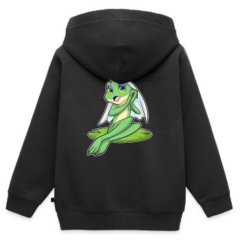 Frosch Braut Schleier Hochzeit - Kinder Premium Organic Zip Hoodie - Schwarz - Hinten - AI Model Kid Male (0cm)