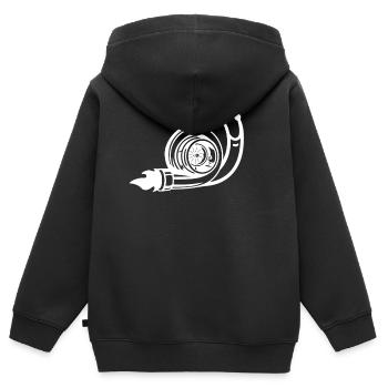 Turbo Snail Auto Turbo Schnecke - Kinder Premium Organic Zip Hoodie - Schwarz - Hinten - AI Model Kid Male (0cm)