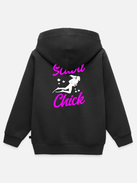 Diving Diver Girl Scuba Chick - Sweat Premium à capuche zippé enfant bio - noir
