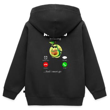 avocado - Kids Premium Organic Zip-up Hoodie - black - Back - AI Model Kid Male (0cm)