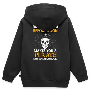 Pirat - Kinder Premium Organic Zip Hoodie - Schwarz - Hinten - AI Model Kid Male (0cm)