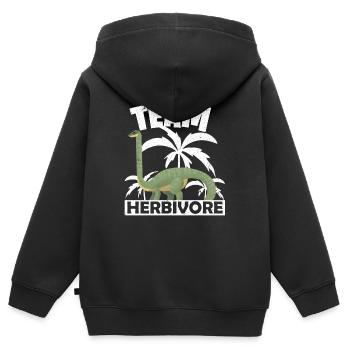 Vegan Veganer - Kinder Premium Organic Zip Hoodie - Schwarz - Hinten - AI Model Kid Male (0cm)