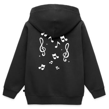 Musik Musiknoten - Kinder Premium Organic Zip Hoodie - Schwarz - Hinten - AI Model Kid Male (0cm)