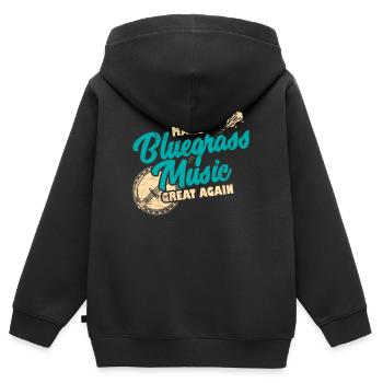 Bluegrass Banjo Guitar - Kids Premium Organic Zip-up Hoodie - black - Back - AI Model Kid Male (0cm)