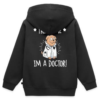 Médecin médecin spécialiste médecin - Sweat Premium à capuche zippé enfant bio - noir - Dos - AI Model Kid Male (0cm)