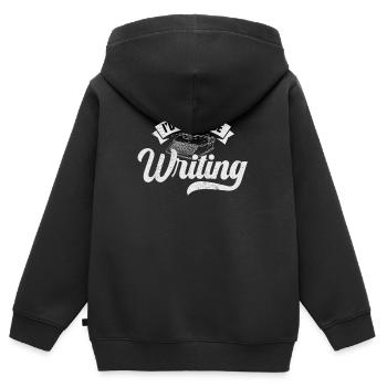 Écrivain d’écriture que je préfère écrire - Sweat Premium à capuche zippé enfant bio - noir - Dos - AI Model Kid Male (0cm)