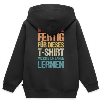 Einschulung 5.Klasse Grundschule Realschule Gymn - Kinder Premium Organic Zip Hoodie - Schwarz - Hinten - AI Model Kid Male (0cm)