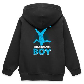 Breakdance Jeunes danseurs Breakdancing - Sweat Premium à capuche zippé enfant bio - noir - Dos - AI Model Kid Male (0cm)