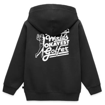 Golf Golfer Golfer Golfer Golf Course - Kids Premium Organic Zip-up Hoodie - black - Back - AI Model Kid Male (0cm)