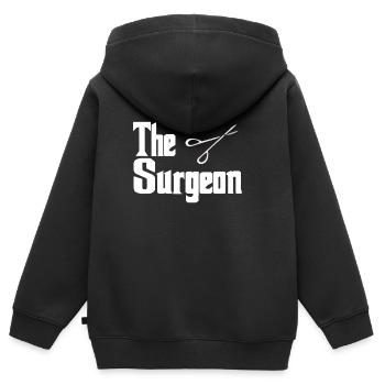 Chirurg - Kinder Premium Organic Zip Hoodie - Schwarz - Hinten - AI Model Kid Male (0cm)