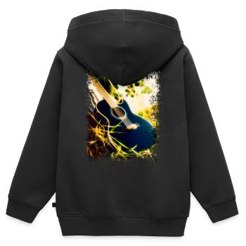 Gitarre im Gras - Kinder Premium Organic Zip Hoodie - Schwarz - Hinten - AI Model Kid Male (0cm)