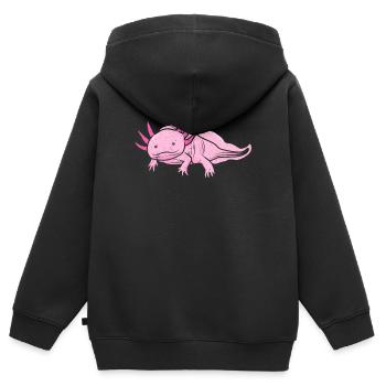 Axolotl Larve Kuffig Aquarium Trich cadeau de Lurch - Sweat Premium à capuche zippé enfant bio - noir - Dos - AI Model Kid Male (0cm)