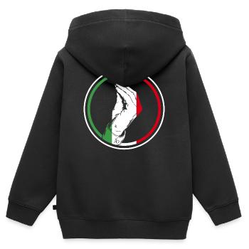 Italien Geste italienischer Gruß - Kinder Premium Organic Zip Hoodie - Schwarz - Hinten - AI Model Kid Male (0cm)