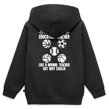 Professeurs d’éducation physique Professeurs d’éducation physique - Sweat Premium à capuche zippé enfant bio - noir - Dos - AI Model Kid Male (0cm)