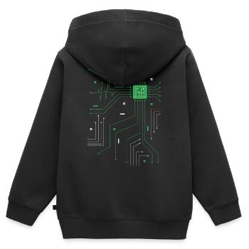 Admin Administrator CPU Computer Herz - Kinder Premium Organic Zip Hoodie - Schwarz - Hinten - AI Model Kid Male (0cm)