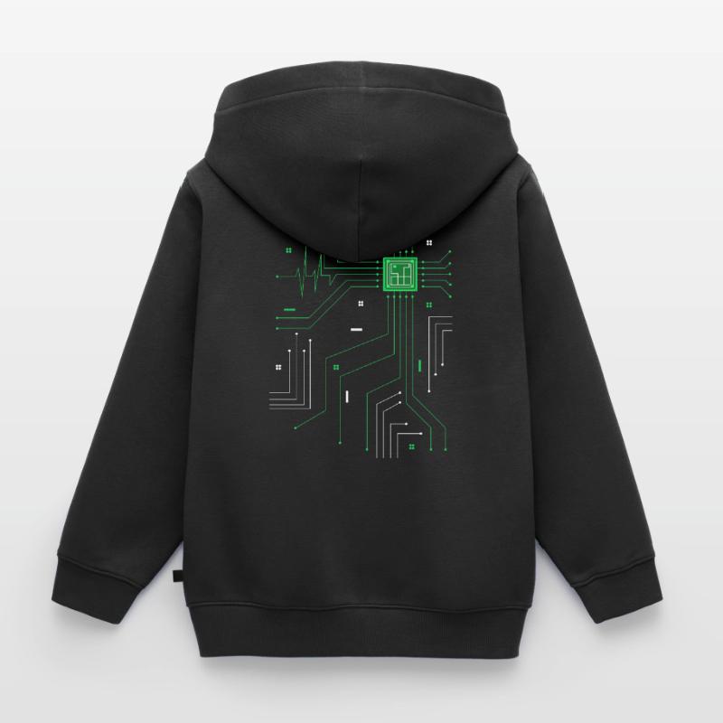 Admin Administrator CPU Computer Herz Kinder Premium Organic Zip Hoodie