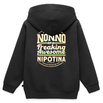 Großvater Opa Vintage Großvater - Kinder Premium Organic Zip Hoodie - Schwarz - Hinten - AI Model Kid Male (0cm)