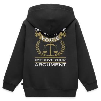 Avocat juriste avocat avocat - Sweat Premium à capuche zippé enfant bio - noir - Dos - AI Model Kid Male (0cm)