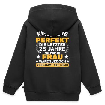 Ehepaar 25. Hochzeitstag Silberhochzeit - Kinder Premium Organic Zip Hoodie - Schwarz - Hinten - AI Model Kid Male (0cm)