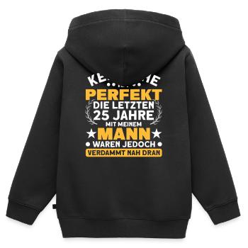 Silberhochzeit 25. Hochzeitstag Ehepaar - Kinder Premium Organic Zip Hoodie - Schwarz - Hinten - AI Model Kid Male (0cm)