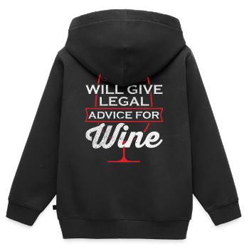 Avocat juriste avocat avocat - Sweat Premium à capuche zippé enfant bio - noir - Dos - AI Model Kid Male (0cm)