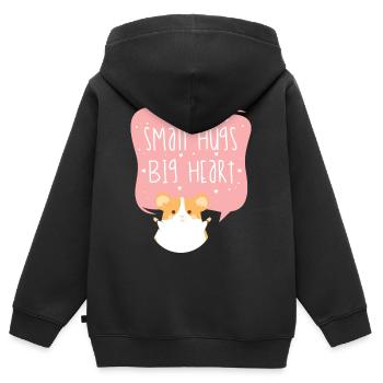 Hamster - Kinder Premium Organic Zip Hoodie - Schwarz - Hinten - AI Model Kid Male (0cm)