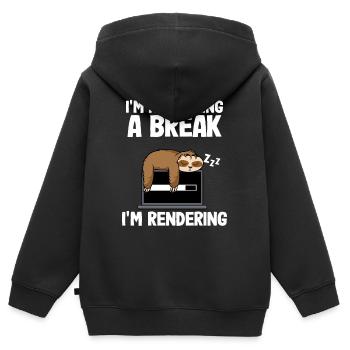 Video Bearbeitung Faultier Cutter Filmemacher - Kinder Premium Organic Zip Hoodie - Schwarz - Hinten - AI Model Kid Male (0cm)