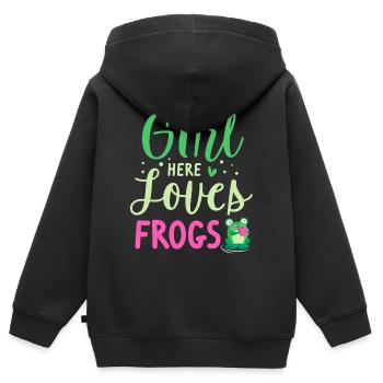 Frog Tshirt Toad Tadpole Tree Frog Frog - Kids Premium Organic Zip-up Hoodie - black - Back - AI Model Kid Male (0cm)