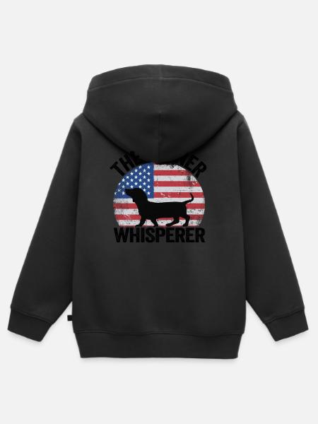 Dackel Flüsterer Teckel Besitzer Dachshund - Kinder Premium Organic Zip Hoodie - Schwarz
