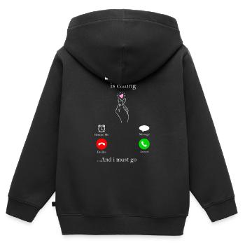 K-Pop - Kinder Premium Organic Zip Hoodie - Schwarz - Hinten - AI Model Kid Male (0cm)