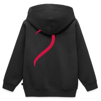 Amour - Coeur - Rouge - Sweat Premium à capuche zippé enfant bio - noir - Dos - AI Model Kid Male (0cm)