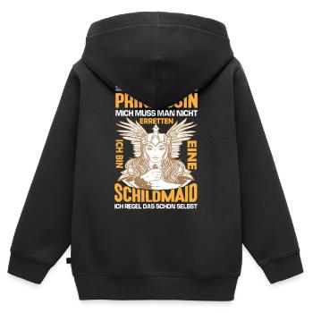 Not a princess but a shield maid robber's daughter - Kids Premium Organic Zip-up Hoodie - black - Back - AI Model Kid Male (0cm)