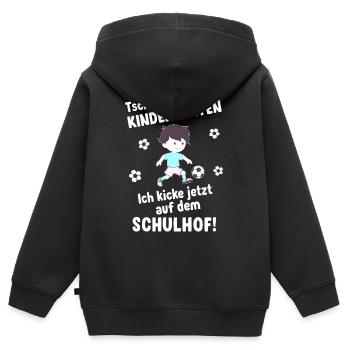 Schulkind Einschulung Schulanfang junge - Kinder Premium Organic Zip Hoodie - Schwarz - Hinten - AI Model Kid Male (0cm)