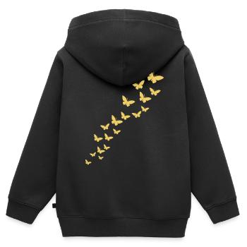 Schmetterlinge Schmetterling - Kinder Premium Organic Zip Hoodie - Schwarz - Hinten - AI Model Kid Male (0cm)
