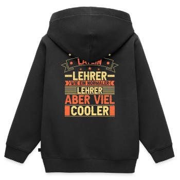 Latein Lehrer - Kinder Premium Organic Zip Hoodie - Schwarz - Hinten - AI Model Kid Male (0cm)