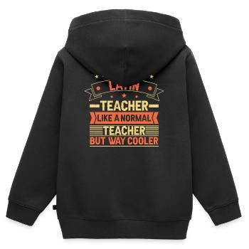 Latein Lehrer - Kinder Premium Organic Zip Hoodie - Schwarz - Hinten - AI Model Kid Male (0cm)