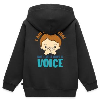 autismus autist asperger syndrom - Kinder Premium Organic Zip Hoodie - Schwarz - Hinten - AI Model Kid Male (0cm)